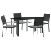 Juego de 3 Negro Rattan PE 54x62.5x89 cm Duradero