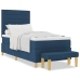 Cama Box Spring con Colchón y Banco Azul 90x200 cm Tela