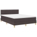 Cama Box Spring  con Colchón y LED Marrón Oscuro 140x190 cm Tela