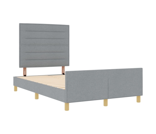 Estructura de cama de tela gris claro 160x200 cm
