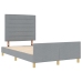Estructura de cama de tela gris claro 160x200 cm