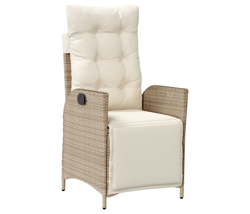 Set de Comedor de Jardín de 7 Piezas Ratán Poliéster Beige