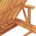 Tumbona plegable  con ruedas y cojín rojo de madera de teca