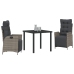 Conjunto de comedor de jardín de 3 piezas  Ratán Polipropileno Gris