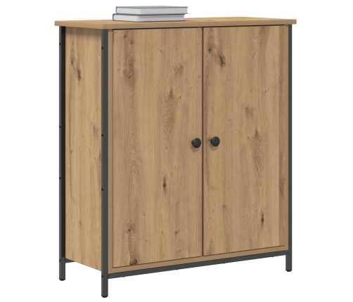 Aparador  de Roble Artesanal 70x30x80 cm de Madera Ingenierizada y Acero