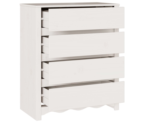 Cajonera  ""DRAMMEN"" Blanca 76,5x40x91 cm Madera Maciza de Pino