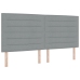 Cama Box Spring  con colchón y banco Gris Claro 200x200 cm Tela