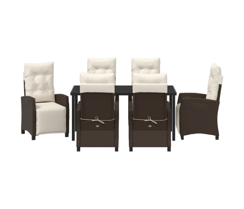 VidaXL Conjunto de comedor de jardín de 7 piezas marrón poliratán