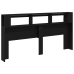 Cabecero de Almacenamiento  con Luces LED Roble Negro 200x18,5x103,5 cm