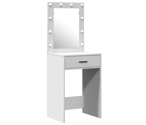 Conjunto de tocador  de 3 piezas con LED de madera blanca