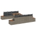Set de Sofá de Jardín  Conjunto de 9 Taupe Ratán
