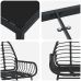 Set de Comedor de Jardín de 9 Piezas Negro Poliratán
