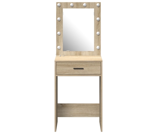 Tocador  con luces LED Roble Sonoma 50x41x135 cm