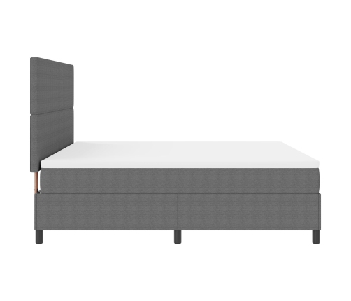 Cama Box Spring  con Colchón Gris Claro Súper King Tela de Pana