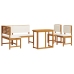 Conjunto de Comedor de Jardín de 4 Piezas  con Cojines - Madera Maciza de Acacia