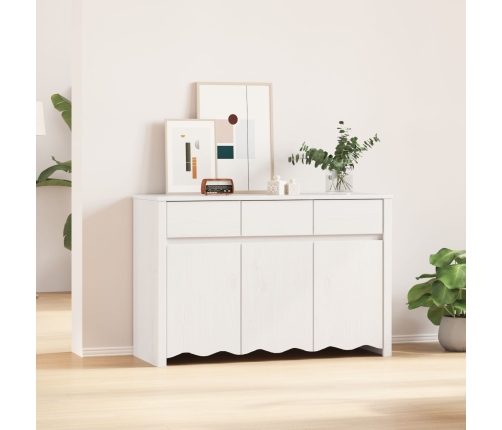 Aparador ""DRAMMEN"" Blanco 114x43x75,5 cm Madera Sólida de Pino
