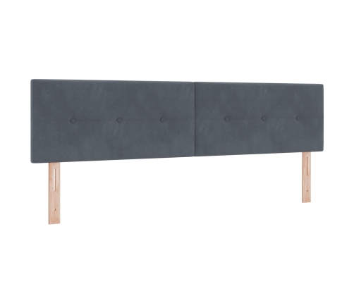 Cabecero  Tapizado con Botones Gris Oscuro 180 cm Terciopelo