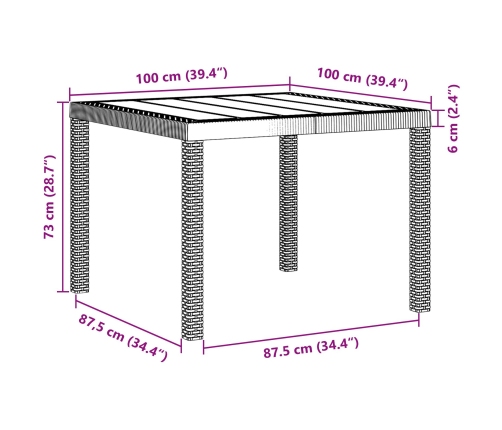 Conjunto de Comedor de Jardín  de 5 Piezas Blanco Poliratán