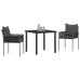 Conjunto de 2 Negro Ratán sintético 54x61x83 cm Duradero