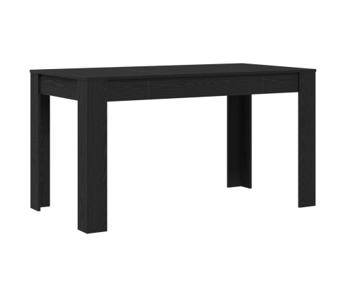 Mesa de Comedor  Negra de Roble 140x74,5x76 cm de Madera de Ingeniería