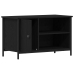 Aparador de TV  Negro Roble 80x40x50 cm Madera Ingeniada y Acero