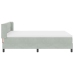 Cama con base de resortes y colchón gris claro 140x190 cm terciopelo