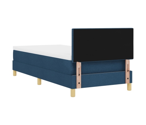 Cama Box Spring con Colchón Azul 100x200 cm Tela