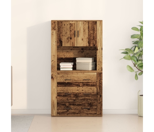 Highboard Madera Envejecida 80x33x150 cm Madera Estratificada