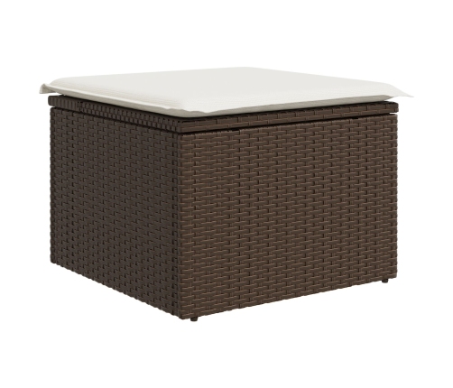 Conjunto de Comedor de Jardín  6 Piezas Marrón Ratán sintético