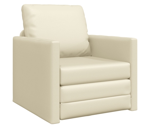 Sofá cama 2 en 1 crema 74x77x81 cm cuero sintético