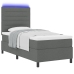 Cama con Somier  con Colchón y LED Gris Oscuro 90x200 cm Tela