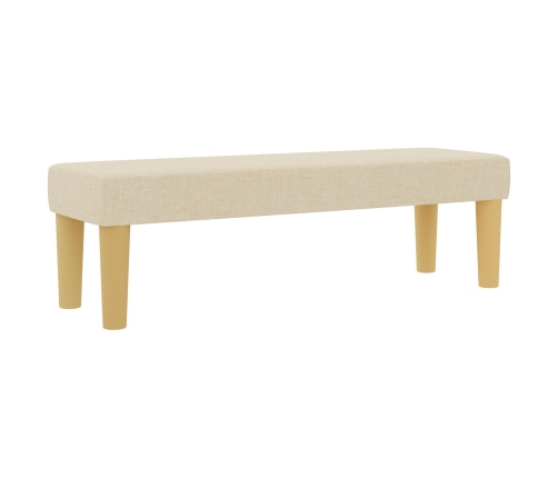 Cama Box Spring  con Colchón y Banco Crema 180x200 cm Tela