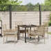 Conjunto de Comedor de Jardín  de 5 Piezas con Cojines Beige de Ratán