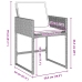 Set de comedor de jardín de 5 piezas con cojines de ratan PE gris claro