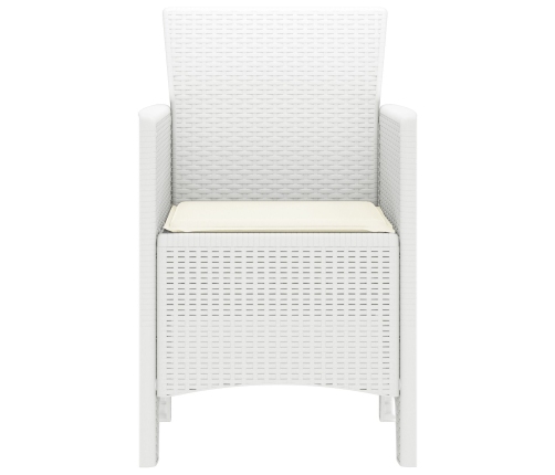 Silla de Jardín  Set de 4 Blanco Poliratán Estándar Apilable