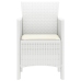 Silla de Jardín  Set de 4 Blanco Poliratán Estándar Apilable