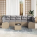 Sofá de jardín de 8 piezas con cojines Beige Poliratán