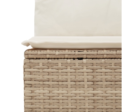 Conjunto de Comedor de Jardín de 11 Piezas con Cojines Ratán Beige Acacia