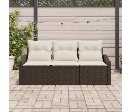 Conjunto de Sofá de Jardín  Conjunto de 3 Marrón Ratán