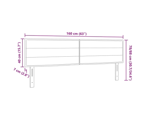 Cabecero  Diseño de Líneas Taupe 160 cm Tela