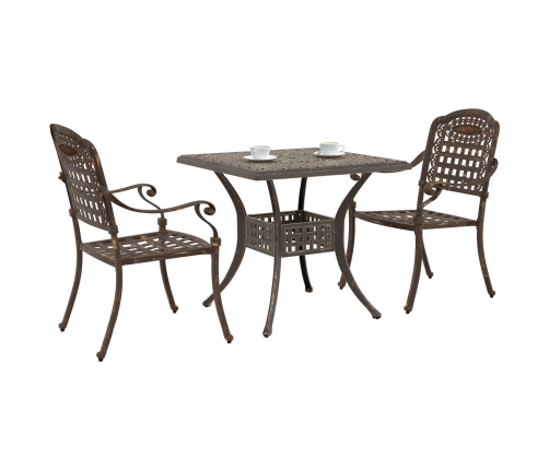 Conjunto de Bistro de Jardín de 3 Piezas  de Aluminio Fundido Bronce