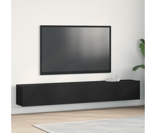 Armarios para TV 2 unidades Negro Roble 100x30x30 cm Madera