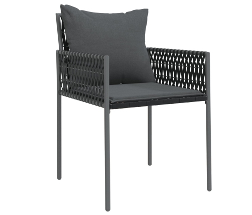 Conjunto de 2 Negro Ratán sintético 54x61x83 cm Duradero