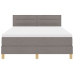 Cama Box Spring  con Colchón y LED Taupe 140x190 cm Tela