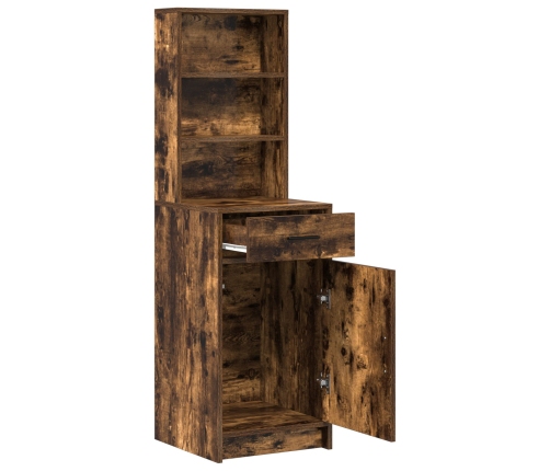Gabinete Alto en Roble Ahumado, 40x41x135 cm, Hecho de Madera Elaborada