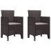Juego de Comedor de Jardín Set de 3 Marrón Oscuro Polipropileno