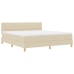 Cama con Box Spring  con Colchón Crema 180x200 cm Tela