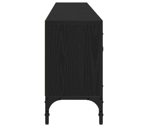 mueble de TV  con cajón negro de roble 200x25x44 cm de madera elaborada