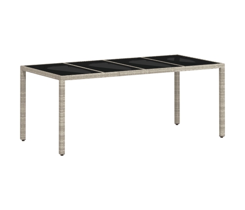 Conjunto de Comedor de Jardín de 9 Piezas  Gris Claro Poliratán