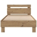 Estructura de Cama  con Luces LED Roble Artisan 90x200 cm Madera Ingenierizada